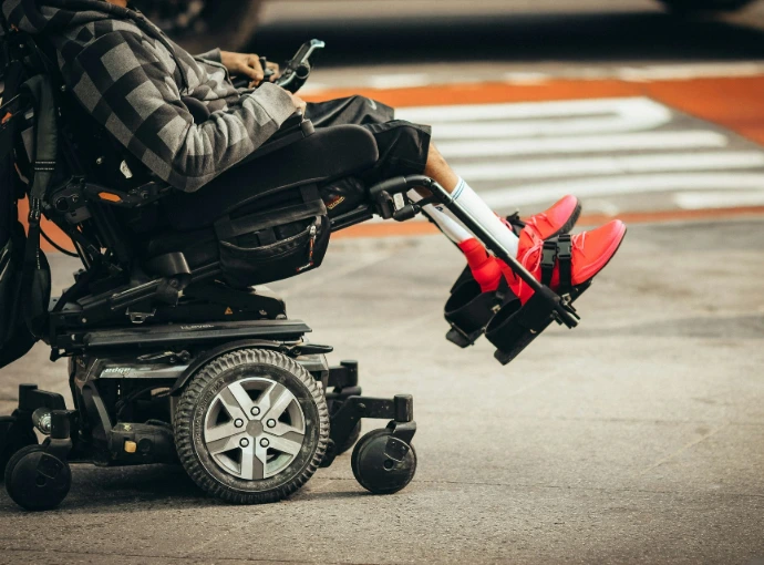 Person using a powered wheelchair