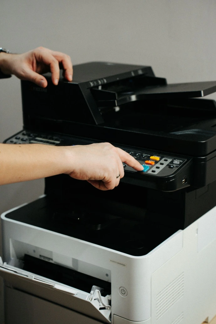 Person using an office printer